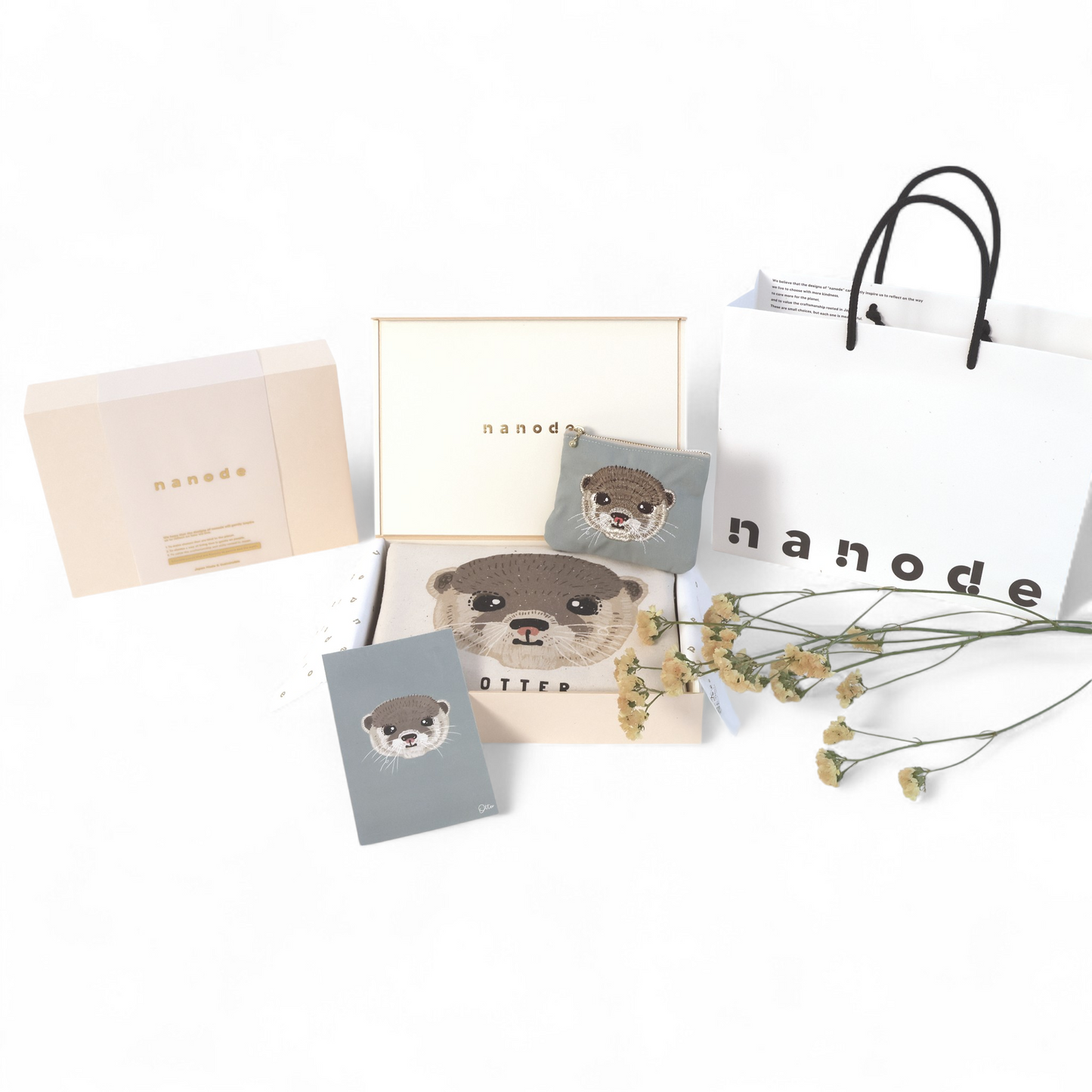 Otter gift box set (tissue pouch & 2-way tote bag)