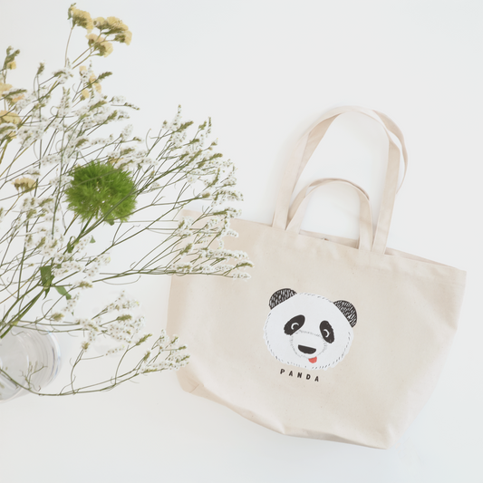 パイナップルリーフ繊維を再利用した2wayトートバッグ/Panda