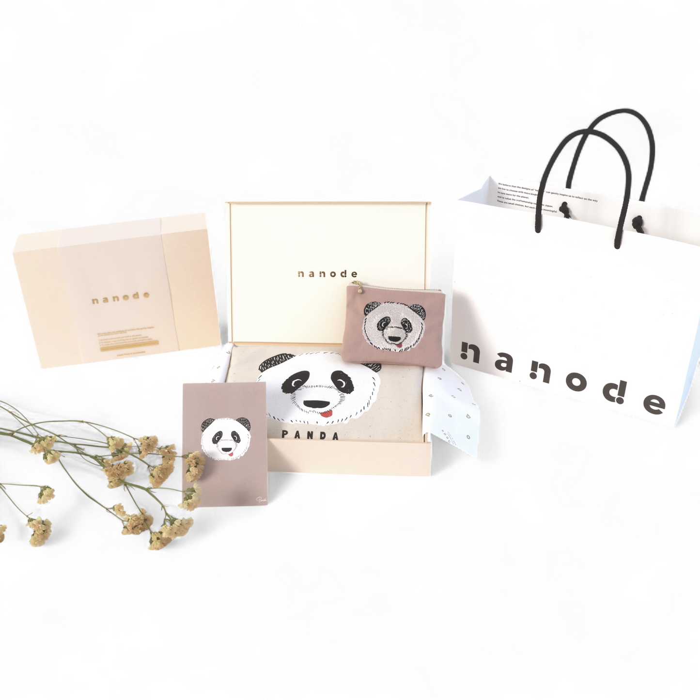 Panda gift box set (tissue pouch &amp; 2way tote bag)