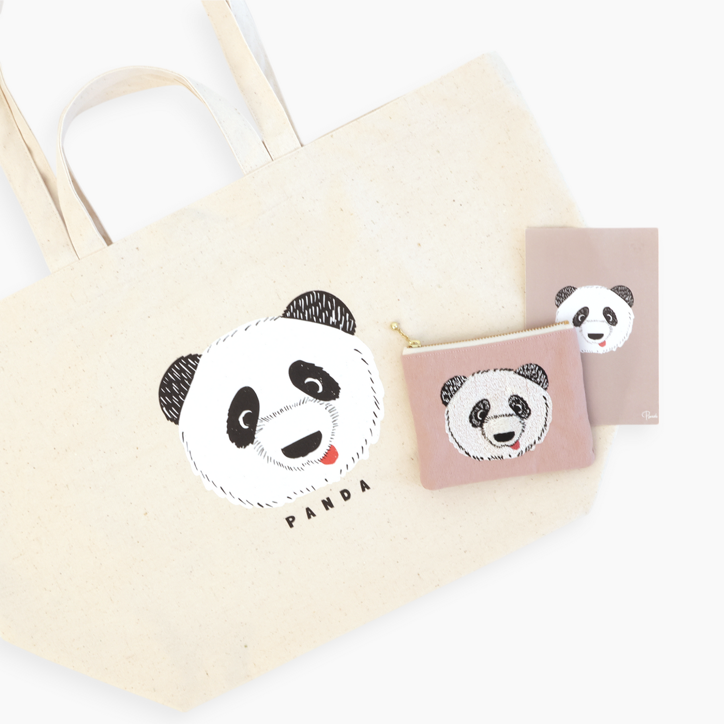 Panda gift box set (tissue pouch &amp; 2way tote bag)