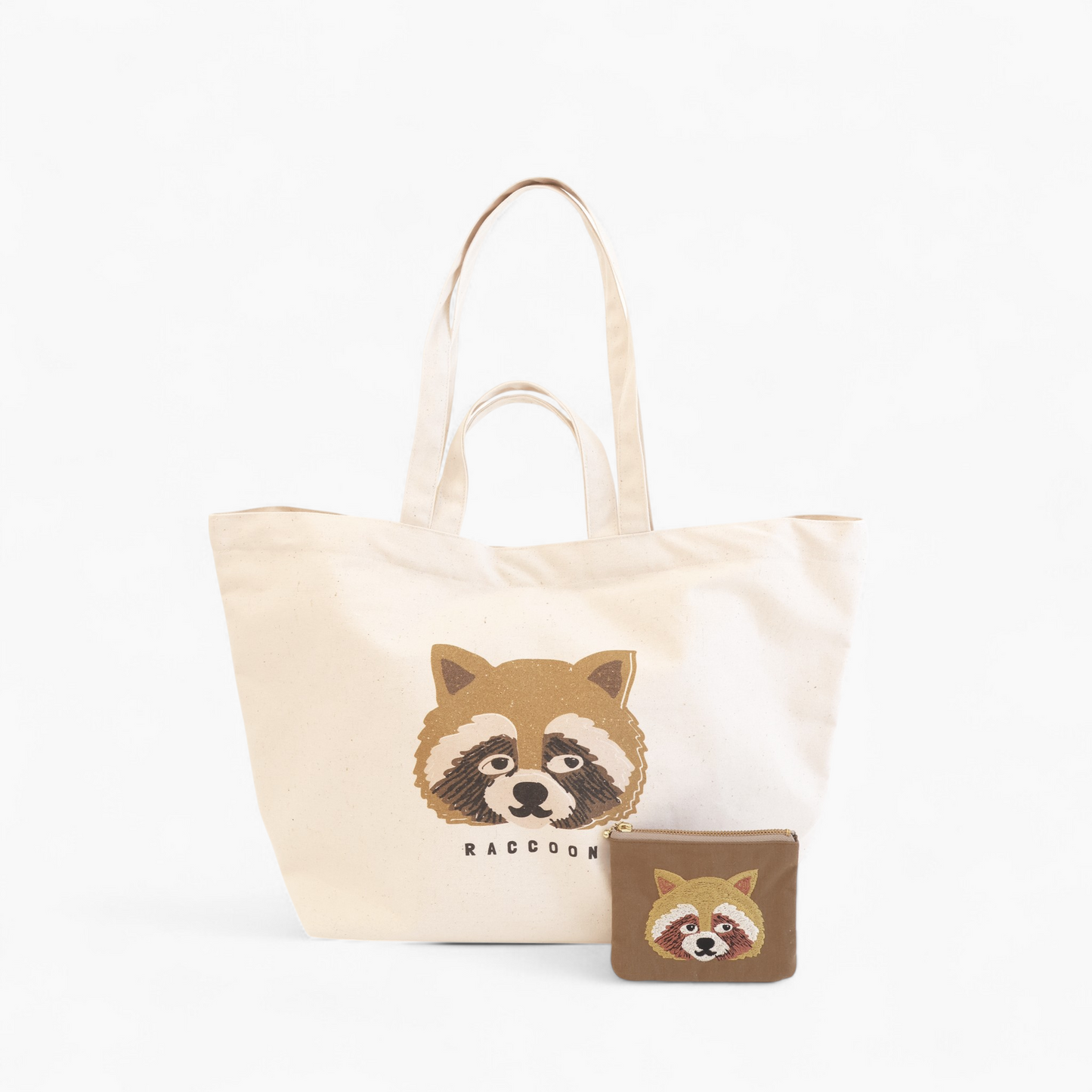 Raccoon gift box set (tissue pouch &amp; 2-way tote bag)