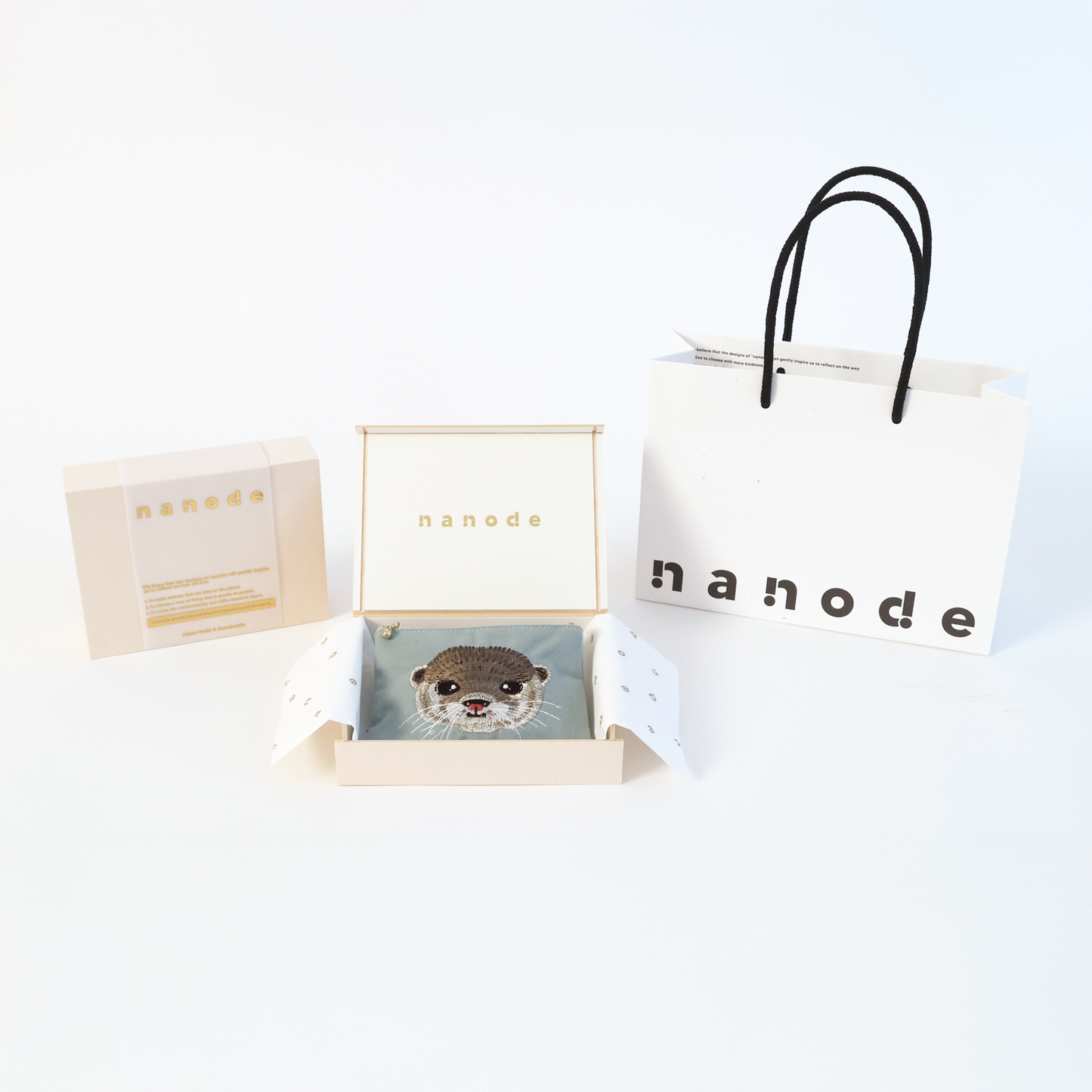 Red beet dyed tissue pouch Otter gift set (with reusable box)