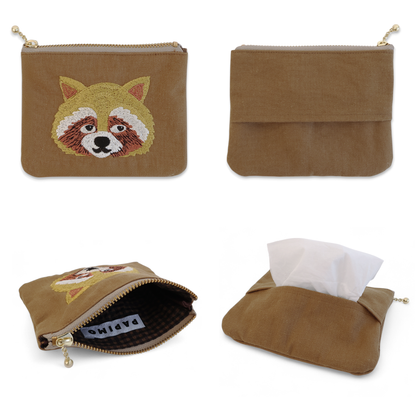 Raccoon gift box set (tissue pouch &amp; 2-way tote bag)